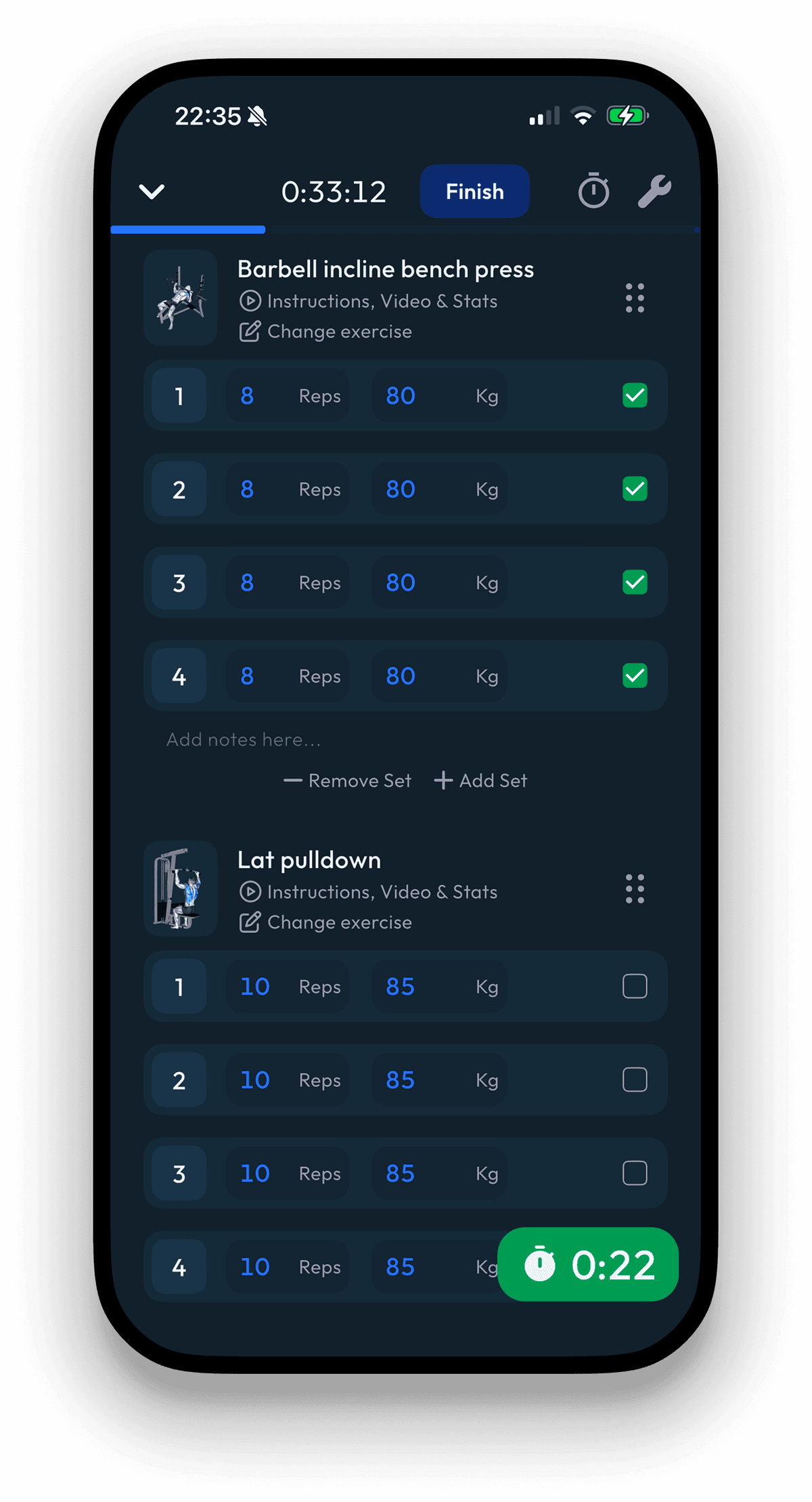 Workout tracking in one place.